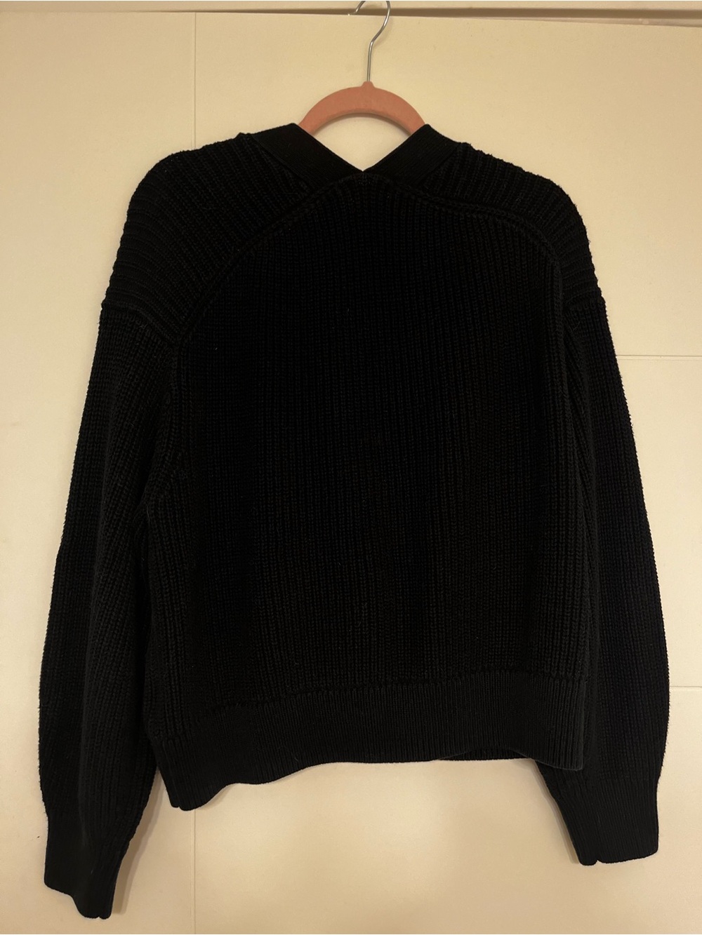H&M Black Ribbed Button-Front Cardigan - Picture 3 of 3